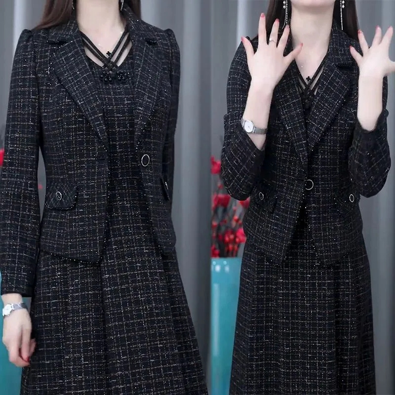 Women Formal Wear Set - Orta yaşlı kadın elbisesi takım bahar