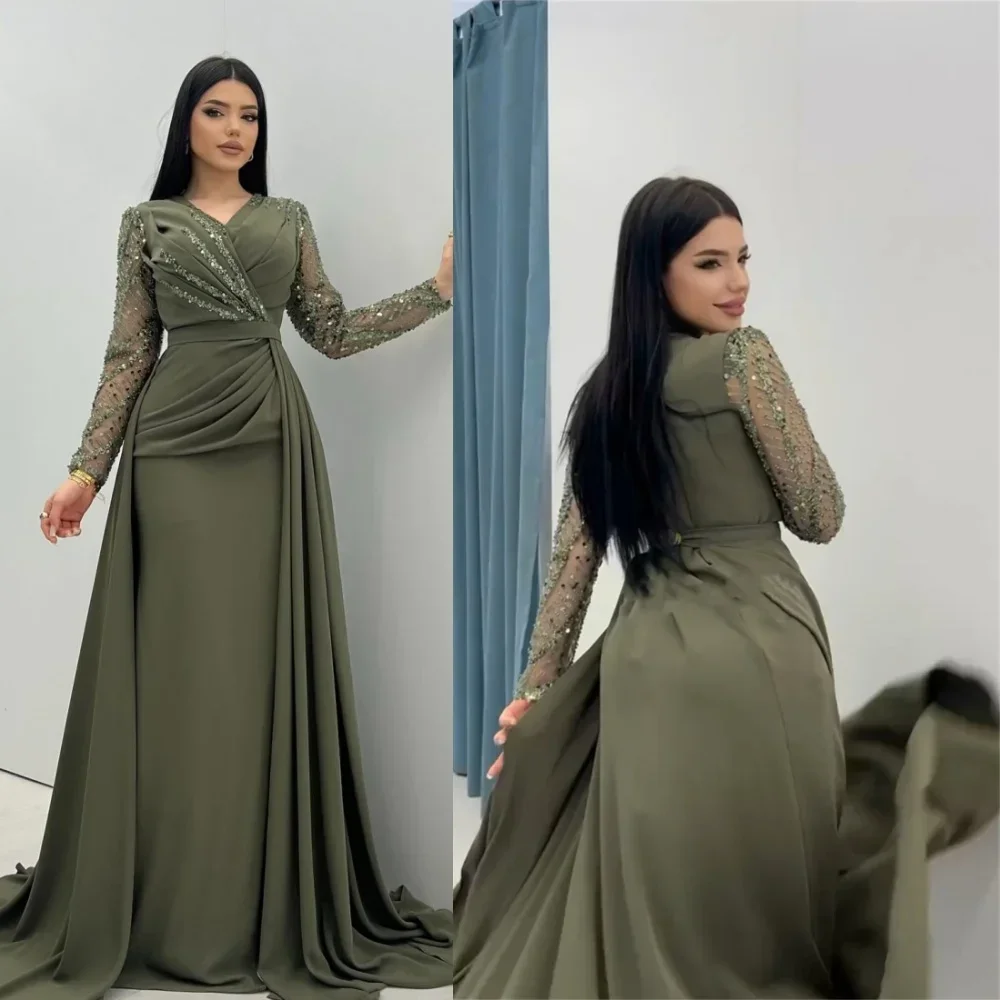 Women Luxury Formal Wear - Özelleştirilmiş Gelinlik Modelleri Lüks Boncuklu Payetler