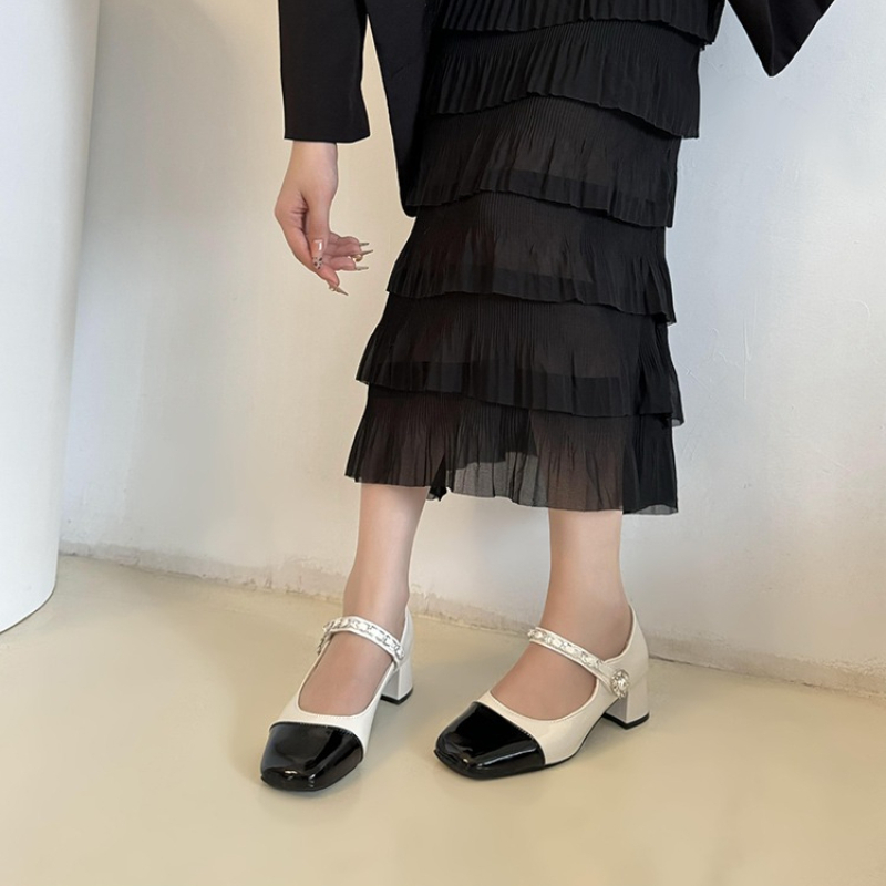 2026 İnci Tokalı Kalın Tabanlı - Women Formal Wear Black And White incelemesi ve fiyatı