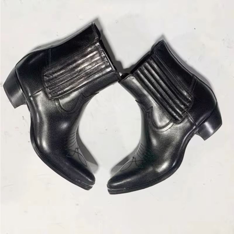 Erkek Siyah Deri Western Chels - Women Formal Wear Western incelemesi ve fiyatı