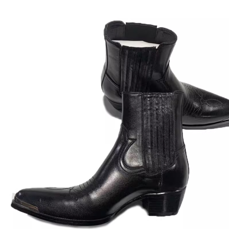 Erkek Siyah Deri Western Chels - Women Formal Wear Western incelemesi ve fiyatı