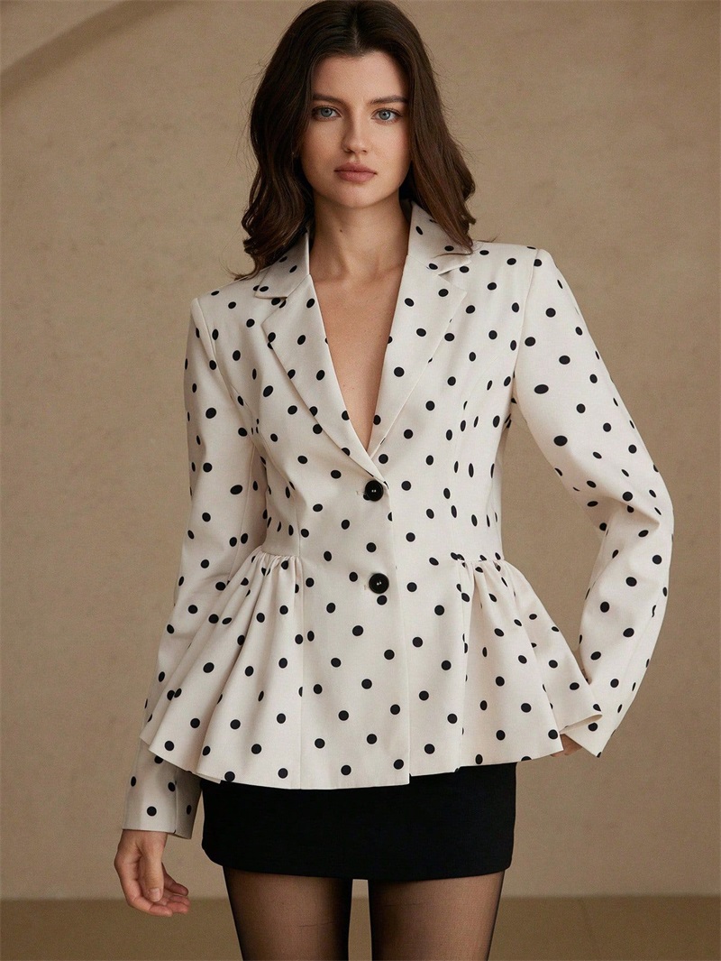 Beyaz Siyah Nokta Kadın Takım  - Women Formal Wear Black And White incelemesi ve fiyatı