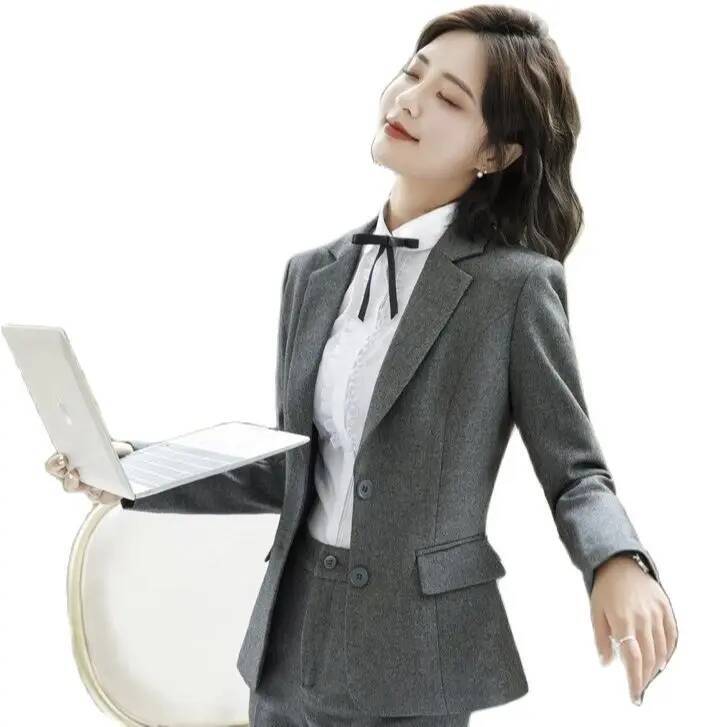 Yeni Gri Resmi Blazerler ve Ce - Formal Winter Wear Women Jacket incelemesi ve fiyatı