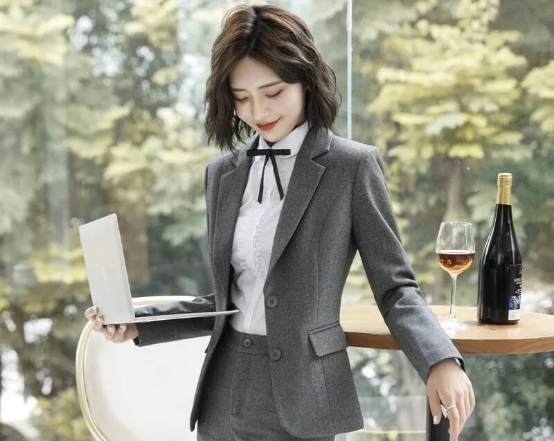 Yeni Gri Resmi Blazerler ve Ce - Formal Winter Wear Women Jacket incelemesi ve fiyatı