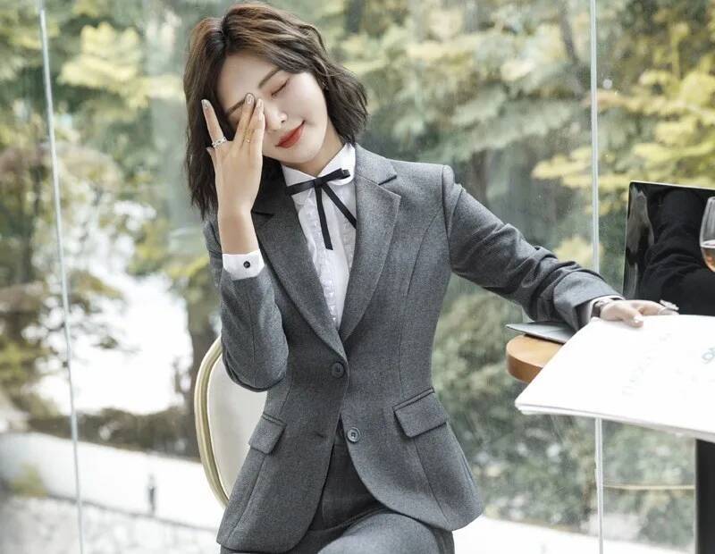 Yeni Gri Resmi Blazerler ve Ce - Formal Winter Wear Women Jacket incelemesi ve fiyatı