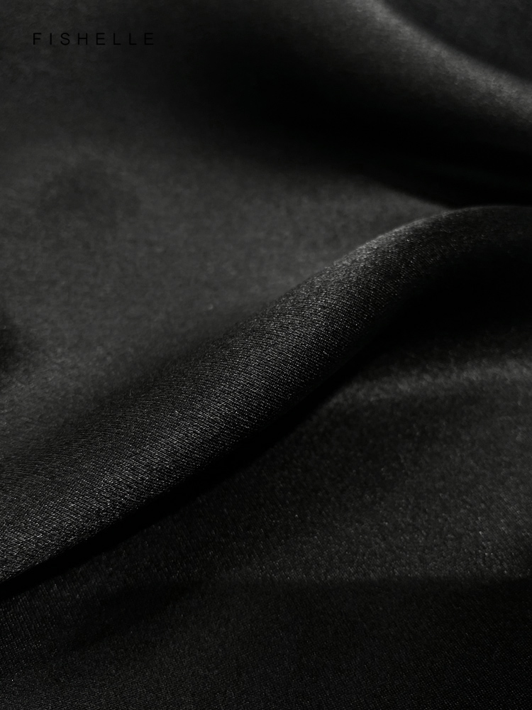 Katı renk siyah saf ipek eşarp - Scarf Silk Neck incelemesi ve fiyatı